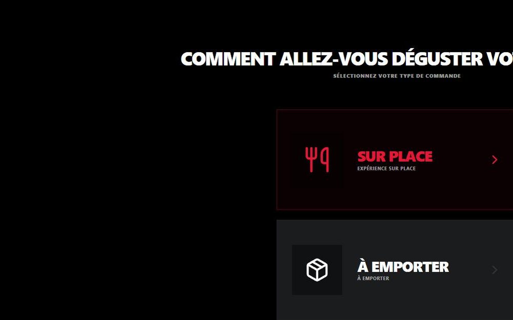 L'écran de commande de la borne avec les articles